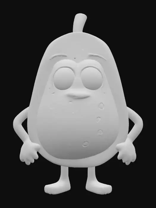 3D model for ultra réaliste, ultra détaillé, toutes les textures sont bien éclairés et lumineuse, couleurs ultra cartoonisés, avec un air ultra amusant, débile, original et déjanté c'est une pastèque anthropomorphe avec des énormes yeux globuleux veineux amusant, elle a des bras et des jambes il se tient debout