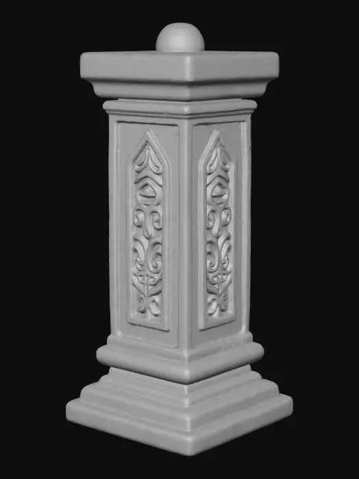 3D model for barricade antique en pierre gravés