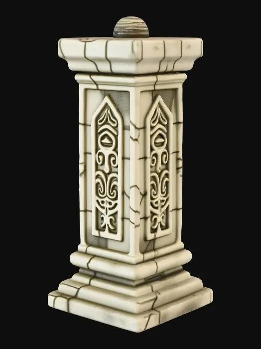 3D model for barricade antique en pierre gravés