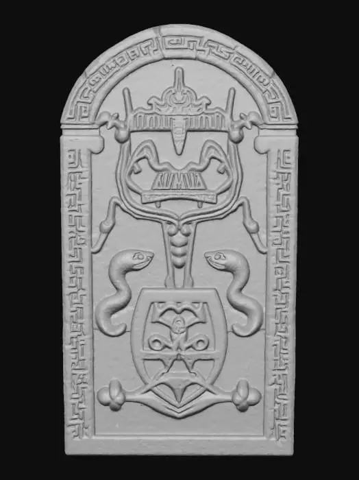 3D model for Mur antique en pierre gravés