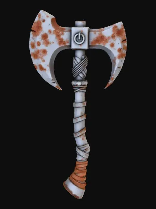 3D model for titanium forged axe irradied