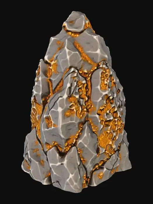 3D model for Gold game style minerai gisement