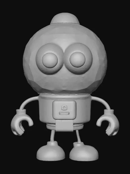 3D model for lowpoly, ultra détaillé, toutes les textures sont bien éclairés et lumineuse, couleurs ultra cartoonisés, c'est une machine distributeur de boule de chewing-gum rondes elle est anthropomorphe , elle a des gros yeux débile, il a deux bras et deux jambes , il se tient debout sur ses deux jambes