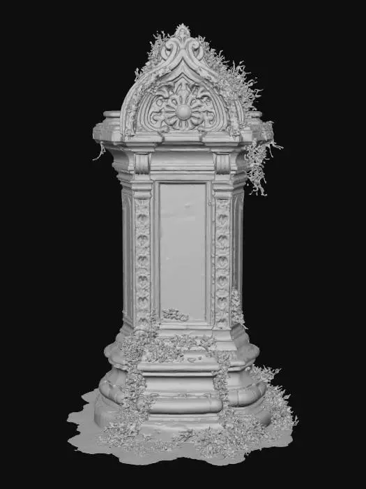 3D model for barricade antique en pierre gravés