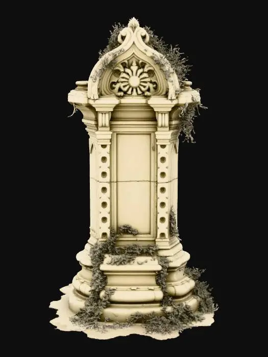 3D model for barricade antique en pierre gravés