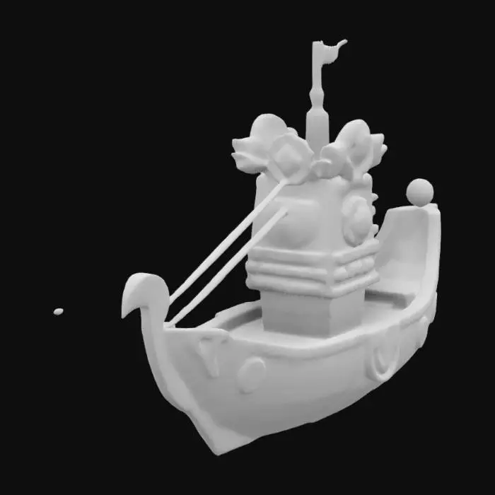 3D model for masterpiece, lowpoly, glowing magic laser mysterious mystical Ancient huge totem Boat geometrical Huge impressive impressive Face boat shapes huge chibi style legendary funny game style vivid colors, Unique Original Shape stonehenge style Big