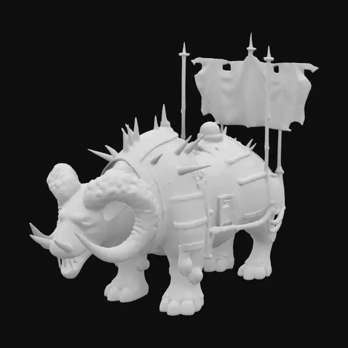 3D model for Orc Renforced War Armored Ultra medieval living monster Vehicle , Realistic 