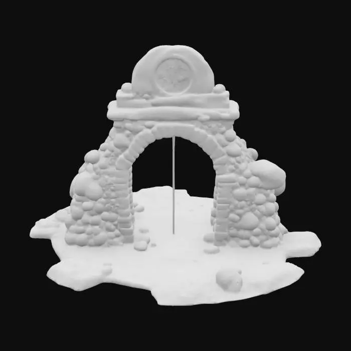 3D model for masterpiece, lowpoly, glowing magic laser mysterious mystical INCA Stone dungeon large INCA Stone Hut open hollow from inside geometrical shapes huge chibi style legendary funny game style vivid colors, Unique Original Shape
