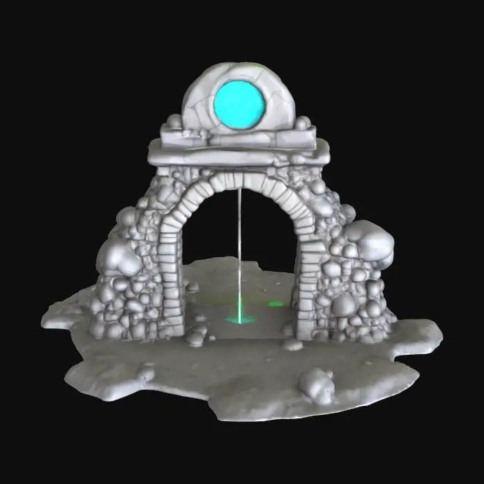 3D model for masterpiece, lowpoly, glowing magic laser mysterious mystical INCA Stone dungeon large INCA Stone Hut open hollow from inside geometrical shapes huge chibi style legendary funny game style vivid colors, Unique Original Shape
