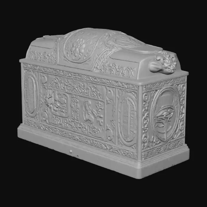 3D model for sarcophage antique en pierre gravés