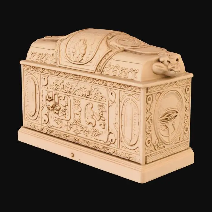 3D model for sarcophage antique en pierre gravés