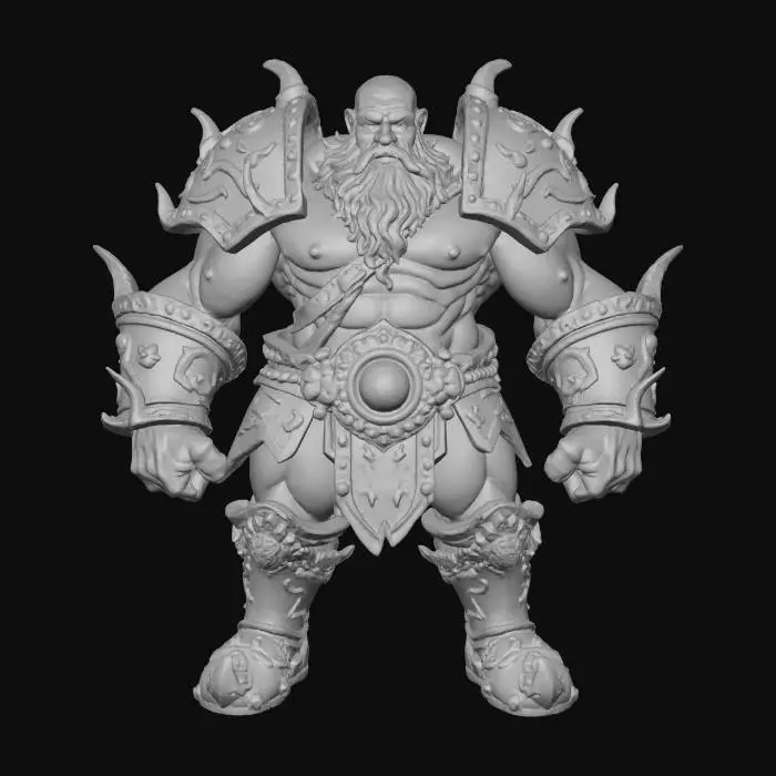 3D model for warcraft dwarfen forge , glowing parts, Huge, open, carve frome inside, flat game design style