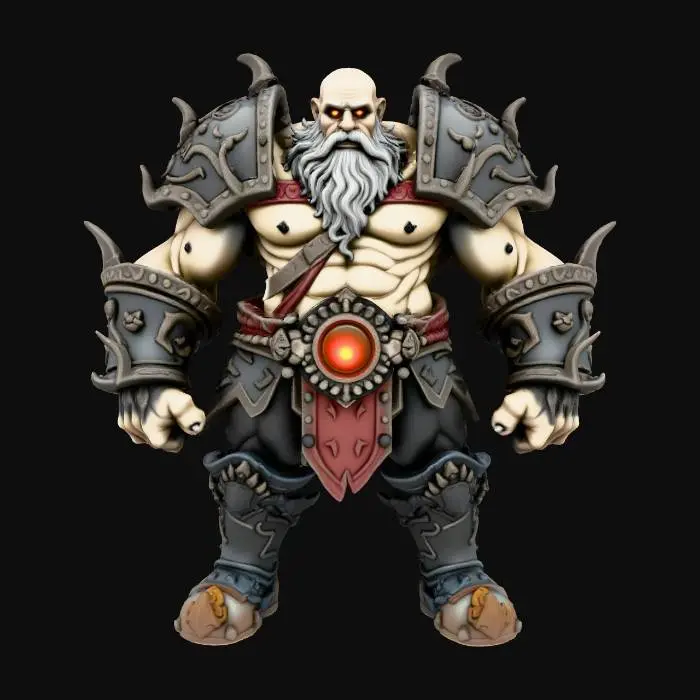 3D model for warcraft dwarfen forge , glowing parts, Huge, open, carve frome inside, flat game design style