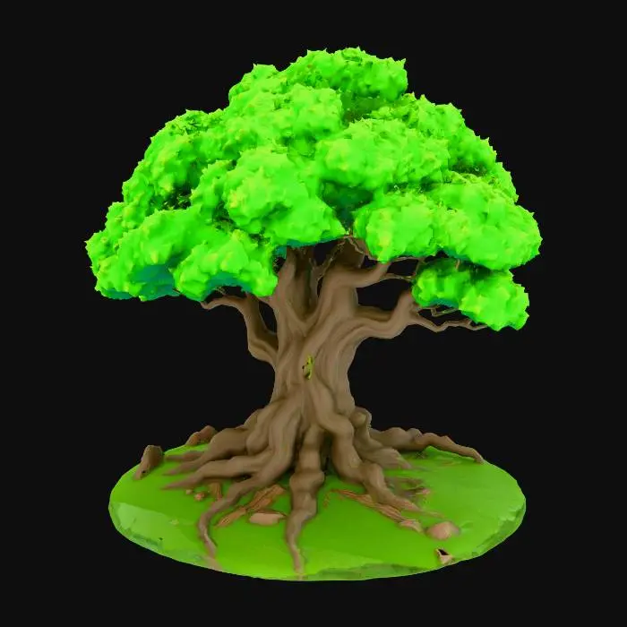 3D model for warcraft giant tree of life, Huge, flat game design style
