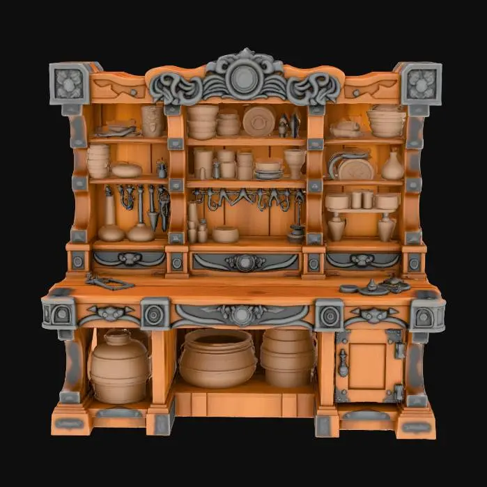 3D model for warcraft workbench , Huge, flat game design style