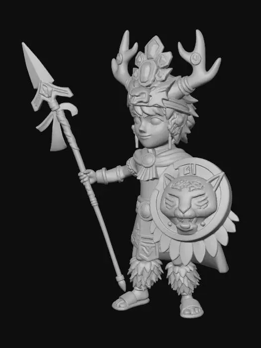 3D model for Antler Youth long hair