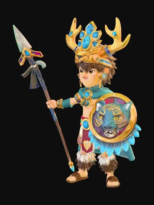 3D model for Antler Youth long hair