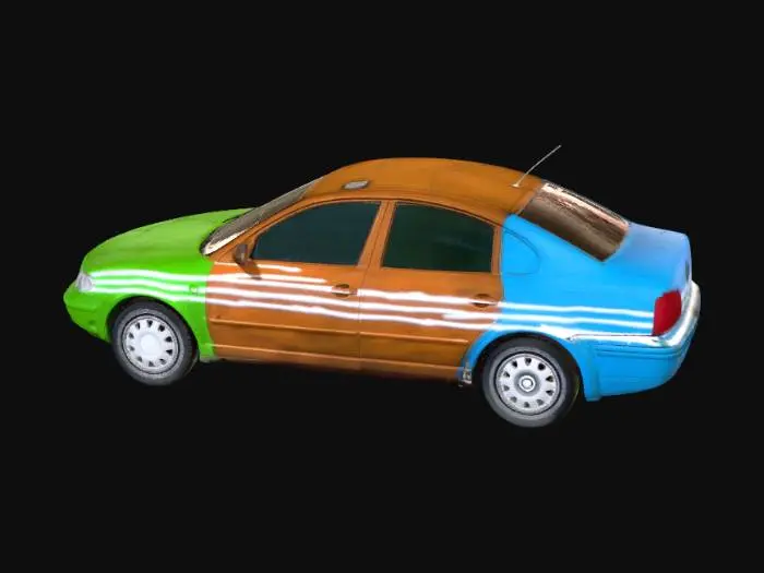 3D model for Tri-Color Parade Sedan