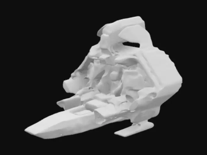 3D model for Interior of a battlemech cockpit, with accent, controls, and computers, game asset, hdr