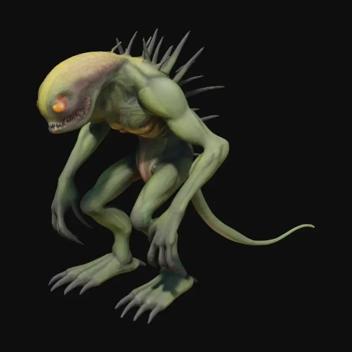 3D model for 4 ayakli mutasyonik ordewk kafali garip bir yaratik