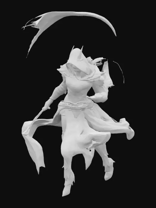 3D model for Вейн — ассасин-невидимка, специализирующийся на быстрых убийствах из тени. Его модель должна быть плавной, динамичной с эффектами исчезновения и телепортации.  
