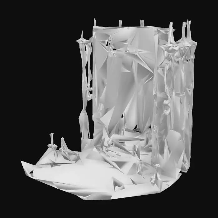 3D model for Первый этаж 100-этажной Башни Тьмы служит введением в мрачный и загадочный мир башни. Этаж 1 — это испытание на прочность
Архитектура и атмосфера:
Вход: Игроки попадают на этаж через массивные черные ворота, украшенные древними рунами, которые светятся тусклым красным светом. Ворота медленно открываются, издавая скрип, и за ними открывается просторный зал.Элементы окружения:

Статуи: По бокам зала стоят массивные каменные статуи, изображающие древних воинов или демонов. Их глаза светятся красным, и кажется, что они следят за каждым вашим движением.
Ловушки: На полу разбросаны ловушки, такие как скрытые ямы, шипы и капканы. Они активируются при неосторожном движении.
Сундуки: В углах зала можно найти сундуки с базовыми предметами, такими как зелья здоровья, оружие или броня. 