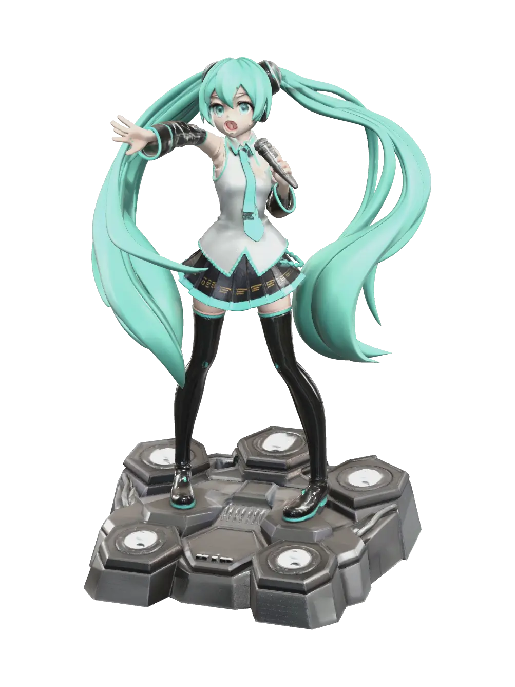 Modern Hatsune Miku - Dance model 3D, wygenerowany przez AI