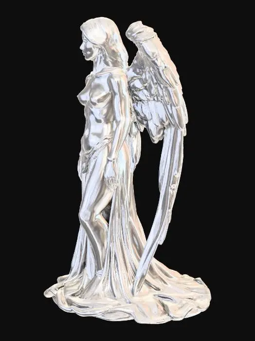 3D model for Angelic golem with marble-like skin and glowing runes, clean quad topology., #Christmas2025#