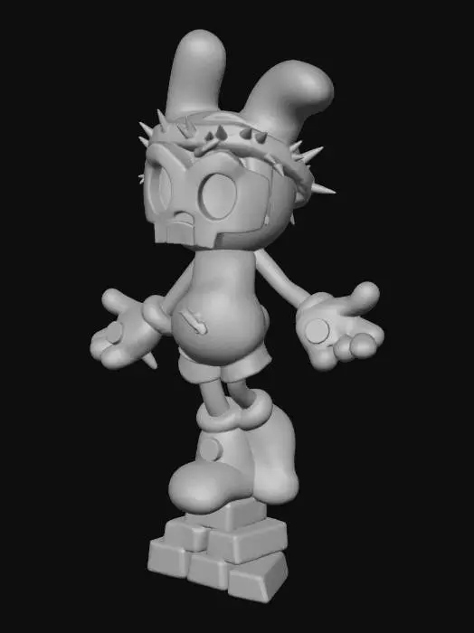 3D model for Skull Bunny on a Pedestal