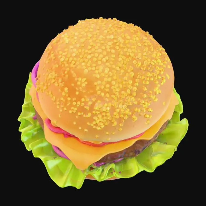 3D model for #food#, Galactic Cheeseburger with Jeelybeans, Glitter and Karamari