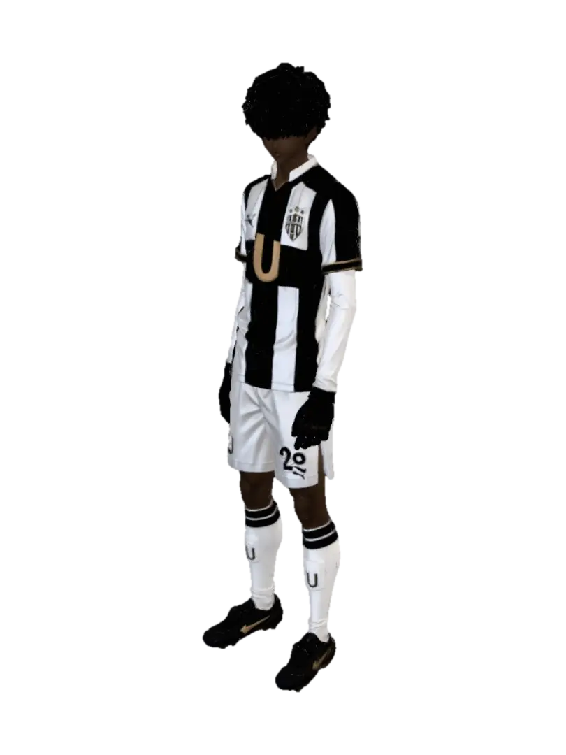 Midnight Striker in Juventus Kit 3D model, vytvořený pomocí AI