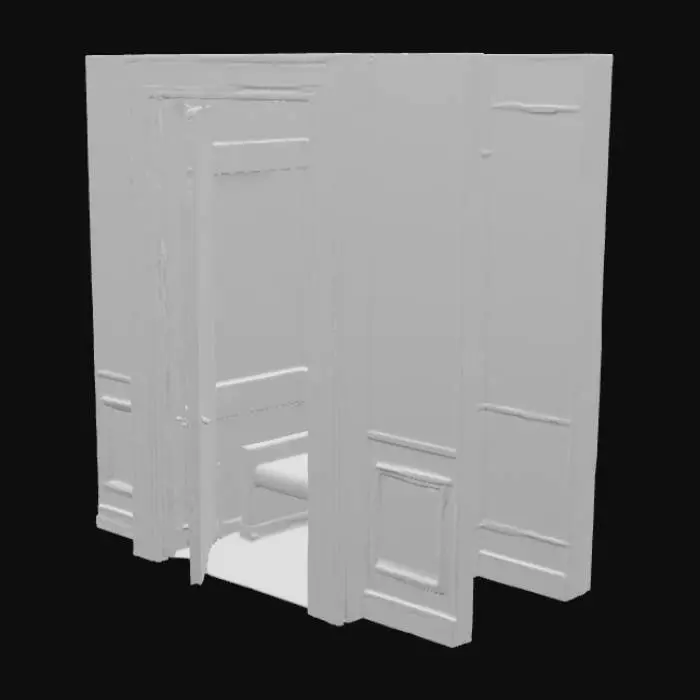 3D model for エレベーターを作って。外のドアも中のボタンや空間も作って。ビジネスではなく、家庭的な雰囲気のエレベーターにして。