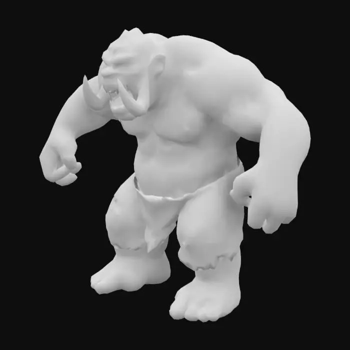 3D model for t posed ogre screaming
