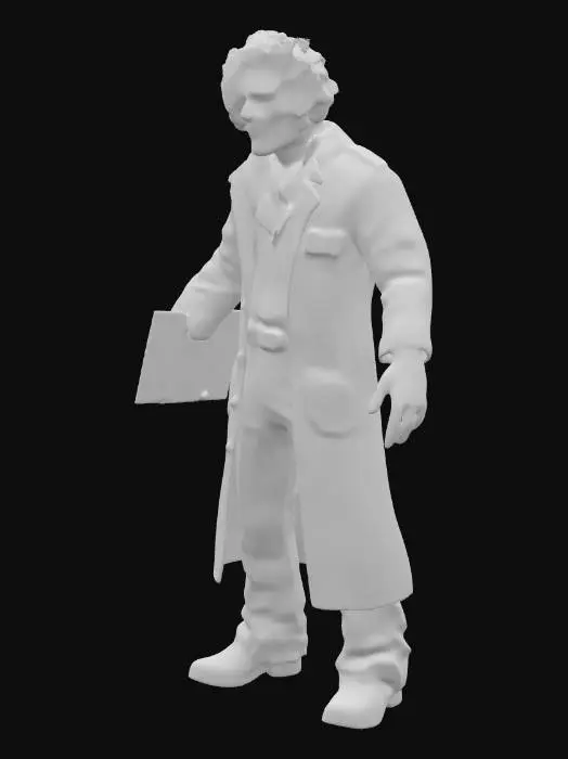 3D model for zombie researcher wide spred arms