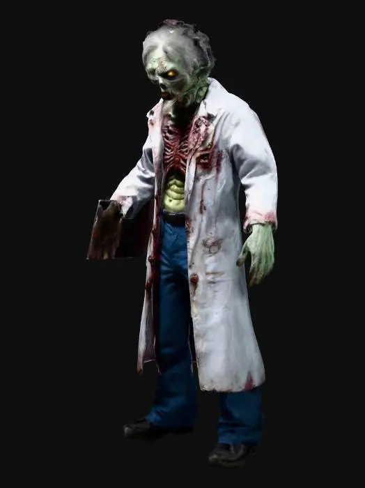 3D model for zombie researcher wide spred arms