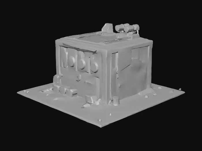 3D model for alien infected building, squared with some dust. alien technological tools. Some blood here and there