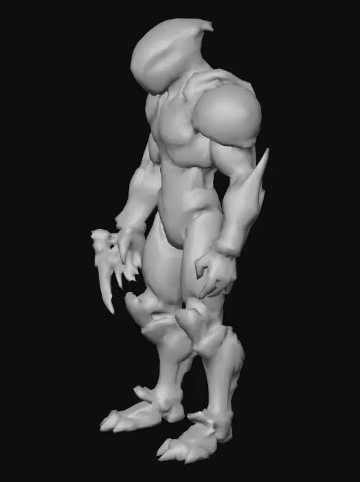 3D model for A humanoid hybrid of man and robot. The metallic parts are rusty, with a worn and corroded texture. The human skin is brick-red, like the surface of Mars. The torso has mechanical plates, bolts, and exposed circuits. One arm has a retractable blade instead of a hand, and the other has a robotic claw. The head is robotic with a single
central mechanical eye. The legs are asymmetrical: one organic with reinforced armor, the other fully mechanical with joints and pistons. Highly detailed, concept art style, suitable for 3D model creation. please keep the hands a bit distant from the legs otherwise the model will stick some parts of the hands on the legs
, #PBR#