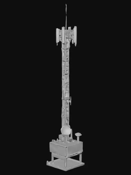 3D model for stazione di comunicazione dotata di antenne e radar