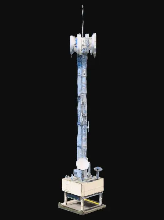 3D model for stazione di comunicazione dotata di antenne e radar