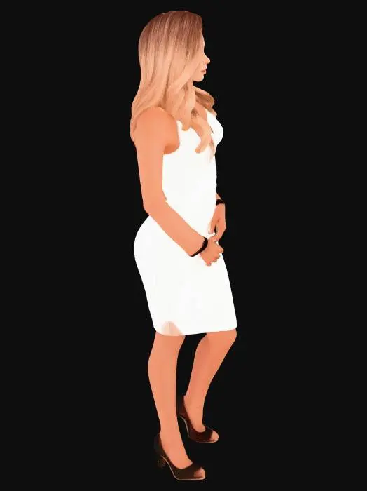 3D model for Sarı saçlı büyük göğüslü güzel bir kadın