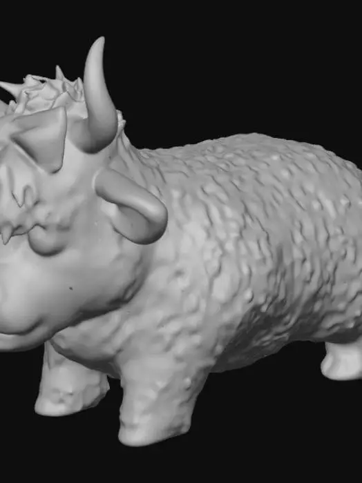 3D model for Create me a cute highland cow model with a bow in its hair. Must be hollow and have a 3.8cm hole in the bottom to hold a tea light.