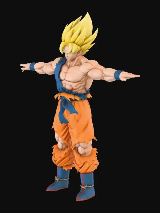 3D model for Goku Super Saiyan T-Pose