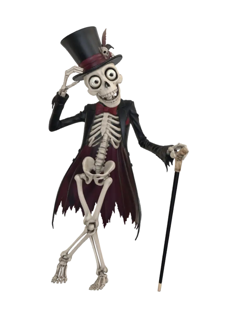 Dapper Skeleton - Poster-3D-modell, genererad av AI
