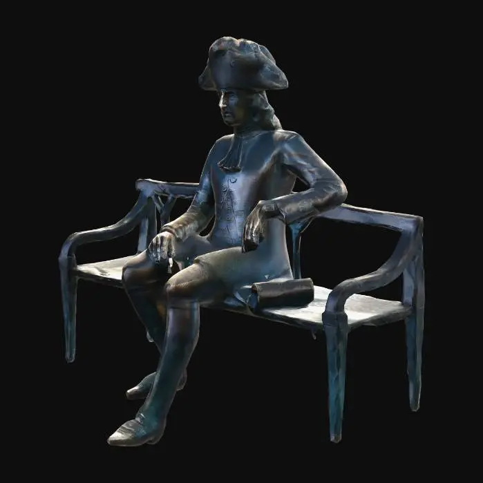 3D model for Bronze Gentleman on a Park Bench
