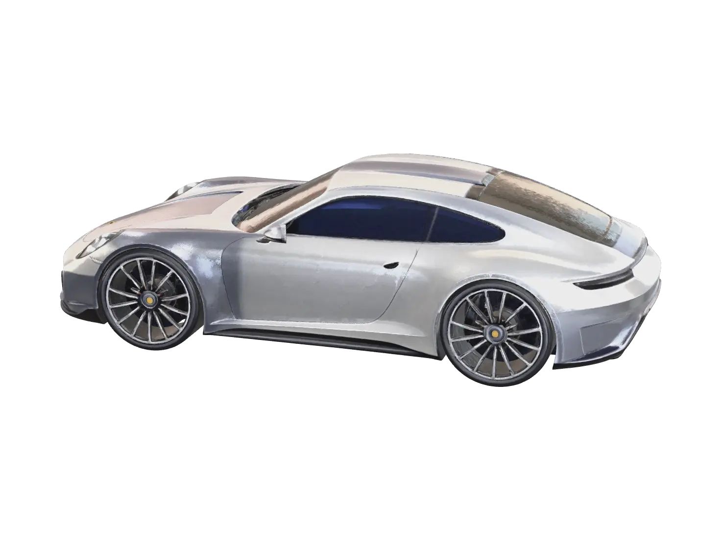 Weathered Porsche 911 3D model, vytvořený pomocí AI