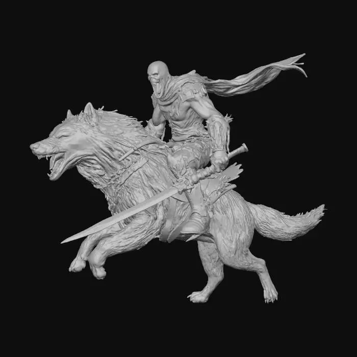3D model for Rider of the Ashen Wolf