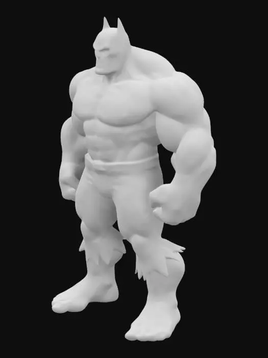 3D model for batman head on the hulks body