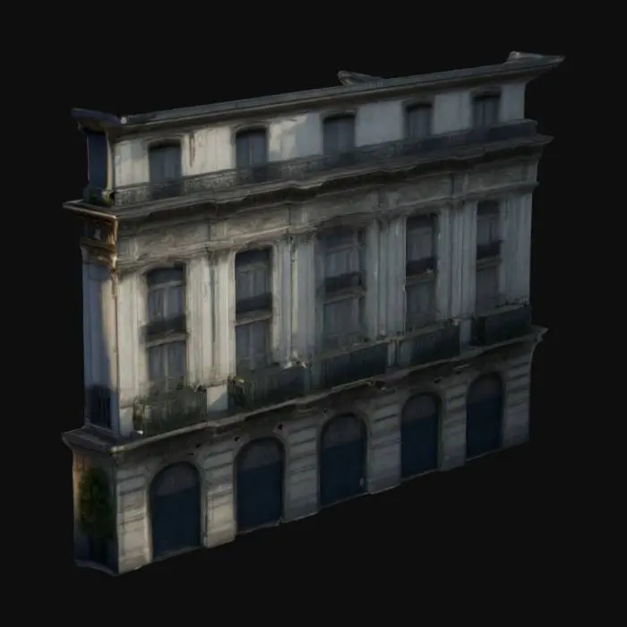3D model for a detailed 8k parisian building nvidia gen8