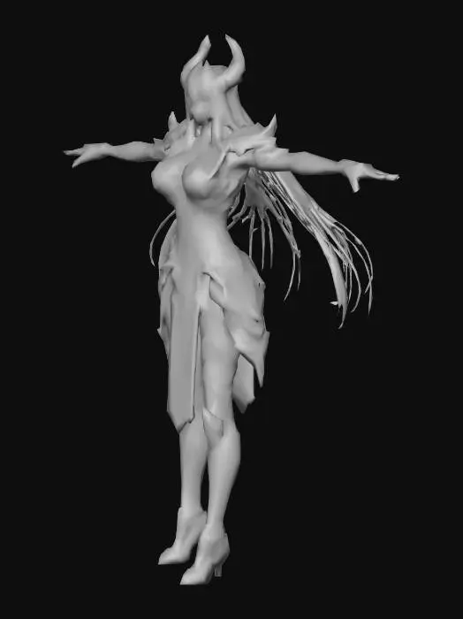 3D model for Herzha The Shapeshifter Fandeltales Anime Woman