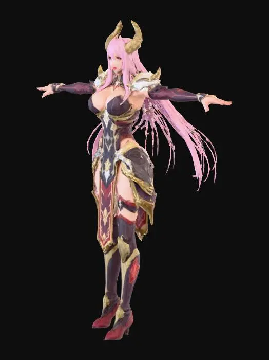 3D model for Herzha The Shapeshifter Fandeltales Anime Woman